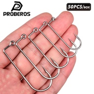 Proberos 50pcs/BOX 90 Degree Aberdeen Jig Hooks, Round Bend, Fishing Crappie Panfish Swimbait Jig Ho