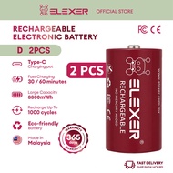 ELEXER Type-C Rechargeable Battery D 8800mWh Bateri Elexer C-type Bateri Lithium Li-Ion