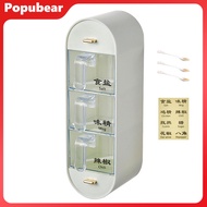Woeuri 1 Set Seasoning Storage Box No Punching Grid Design Seasoning Storage Wall Hanging Drawer Typ