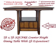 BUCKINGHAM Counter Height  5ft x 5ft Square Dining Table +BS35 C + BS95S SWIVEL C 1 +6 SET American 