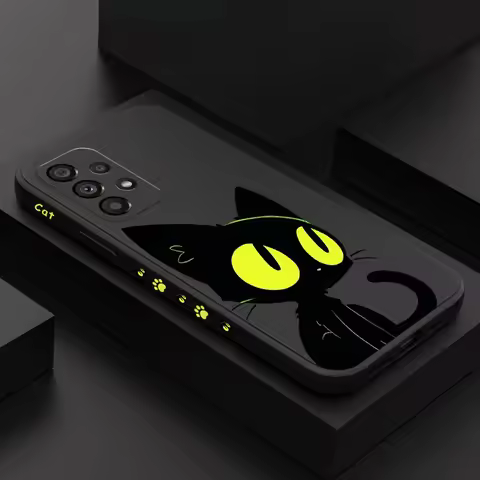 Fluorescent Cat Phone Case For Samsung Galaxy A73 A53 A33 A23 A13 A03 A72 A52 A52S A32 A22 A12 A71 A