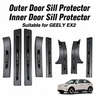 Set Of 8 Interior And Exterior Door Edge Scratch Protection Plates For Geely EX2 Cars