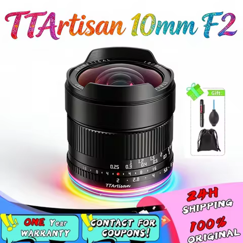 TTArtisan 10mm F2 ASPH APS-C Wide Angle Mirrorless Cameras Len for Fuji X-T200 X-T30 II Sony A6500 A