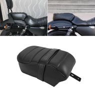 Motorcycle Black Leather Rear Passenger Seat Pillion Cushion For Harley Sportster Iron 883 XL883N 20