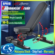 Commercial Bench Press Adjustable Dumbbell Gym Bench Weight Lifting Flat Incline & Decline Built-in