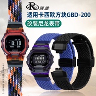 Ruito Suitable for casio casio GBD-200UU-1DR GBD-200 Modified Nylon Braided Watch Strap Men Accessor