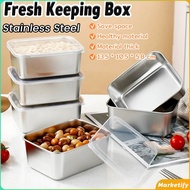MK Fresh Keeping Box with Lid Stainless Steel Food Container Fridge Frozen Storage Box 1Pc
