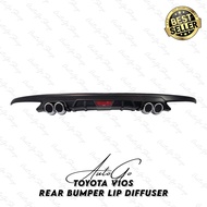 Toyota Vios 2021 XLE E J G Variant 4th Gen Rear Bumper Lip Diffuser (Matte Black)