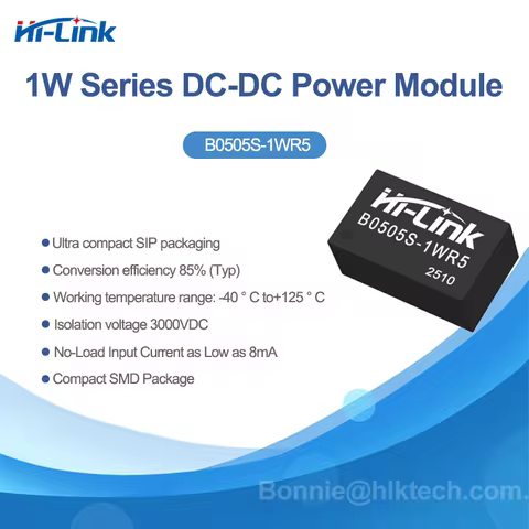 Hi-Link B0505S-1WR5 5V to 5V 200mA 1W 3KV Isolation Voltage Unregulated Output 1WR5 DC-DC Power Modu