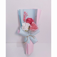 🌹𝐑𝐄𝐀𝐃𝐘 𝐒𝐓𝐎𝐂𝐊🌹3pcs soap rose bouquet🌸3pcs Soap Rose/Bithday/Mother Day/Teacher Day CY Flower&Gift