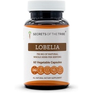 Secrets of the Tribe Lobelia 60 Capsules, 750 mg, Responsibly farmed Lobelia (Lobelia Inflata) Dried
