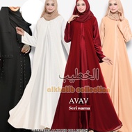 abaya avav ibu (tersedia couple anak) jetblack &amp; maxmara alkhatib - hitam xl