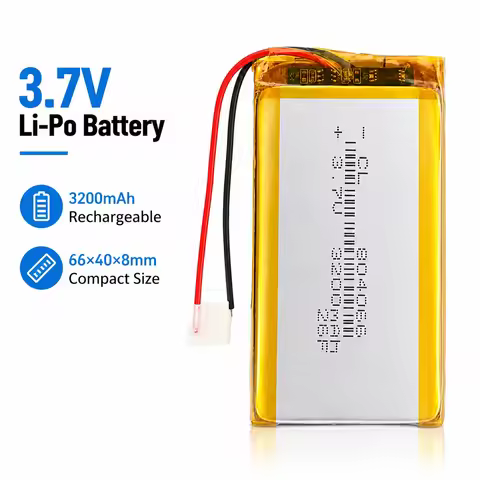 3.7V 804066 3200mAh Rechargeable LiPo Battery for GPS Locator MP3 Beauty Medical Equipment LED Light