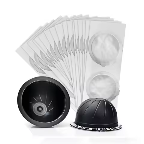 Disposable Refillable Capsules Pods Lids Aluminum Seals Stickers For Nespresso Vertuo Plus Automatic