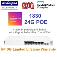 HP / HPE 1830 24G POE Aruba Instant On Smart 24-pt (12-port w/PoE+ 195W) Gigabit Switch JL813A 1830-
