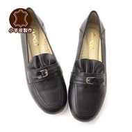 amai Romantic Ruffled Small Heart Genuine Leather Loafers Low Heel Flat Shoes Fashion Elegant Large 