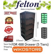 Special Offer 3 🔥🔥🔥 [Wikostore]  Felton FDR488 Durable Drawer 5 Tiers (12"W x 15"D x 31"H)