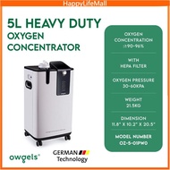 Owgels Heavy Duty Touchscreen 5L Oxygen Concentrator