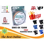EMO 8X 150M EXP Casting Braided Fishing Line Ultra Sensitive Smooth Thin Strong PE Multifilament Dur