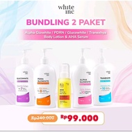 [BUNDLING 2] WHITE INC AHA Body Serum + Alpha GloWhite PDRN Glucowhite TranexHya Body Lotion to Whit
