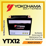 YTX12-BS YTX12 YOKOHAMA BATTERY GEL YAMAHA XJ600N XT600 HONDA VERSYS 650 BLADE 250