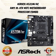 [ Asrock A520M/AC AM4 M-ATX WIFI ] Motherboard + AMD Processor Combo
