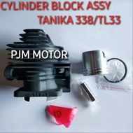 TL33 Cylinder Block Boringan Blok Komplit Mesin Potong Rumput Tanika TL33 BG 330 338 Turbo Pro
