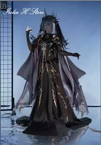 Irelia H Store Arknights Lemarlin Cosplay Costume Game Lemarlin Black Dress Halloween Costumes Femal