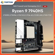 Topton N17 Amd Ryzen 9 7940hs Nas Motherboard R7 7840hs 2xnvme 4xsata3.0 1x Pciex8 2xddr5 2x2.5g Lan