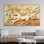 effect horse painting running horses print mythological sculpture horses horses on rock print white