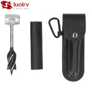 LUOLRV Manual Auger, Black Leather Sheath Bushcraft Hand Auger, Tools Durable Hand Auger Wrench Camp