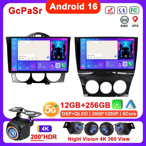 Android 16 2K Incell Screen Multimedia Stereo For Mazda RX-8 RX 8 RX8 SE 2003 - 2021 High-performanc
