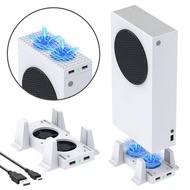 for Xbox Series S Cooling Fan Console Vertical Stand Holder External Cooler 2 USB Ports Fans 3 Speeds for Xbox Series S Console