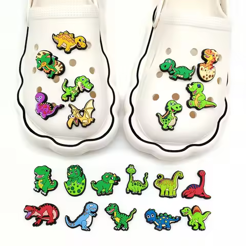 Hot Sale 1Pcs Dinosaur Shoe Charms Decoration for Crocs Accessories Charms Clog Pin Bracelet Wristba