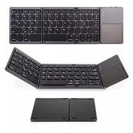 Ultra Thin Mini Foldable Keyboard Wireless Bluetooth Rechargeable Keyboard with Touchpad for Windows Android ios Tablet ipad Phone