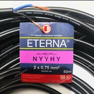 Kabel Listrik Eterna 2 x 0.75 NYYHY Serabut Tembaga SNI hrg Per Meter