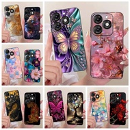For Itel A70 Case Luxury Flowers Butterfly Painted Cover Shockproof Soft TPU Phone Case For Itel A70