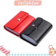 SOLIGHTER ID Credit Card Holder Cardholder Wallet Solid Color Simple Wallet Leather Credit ID Card O