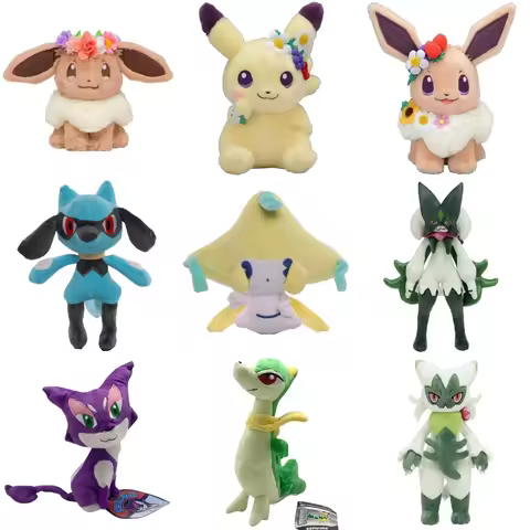 Pokemon Pikachu Plush Eevee Servine Meowscarada Purrloin Jirachi Lucario Toys Hobbies Present Exquis
