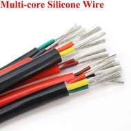 【❖New Hot❖】 fka5 1m Sq 0.3 0.5 0.75 1 1.5 2 2.5 4 6mm Soft Silicone Rubber Cable 2 3 4 6 Cores Insulated Flexible Copper High Temperature Wire