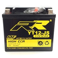 แบตเตอรี่ RR YT12-JS ขนาด149x85x130mm 12V 12Ah สำหรับ v-strom,ER6Nโฉมแรก,Ninja650โฉมแรก,Versys650, V