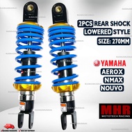 Yamaha Aerox V1 V2 Nmax V1 V2 Nouvo MHR blue gold  2 pcs Set Rear Shock 270mm Lowered Style PLug and
