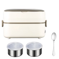 SIMMO Electric lunch box Rice Cooker Single Double Layers 2.4L  Stainless Steel  Multifunction Porta