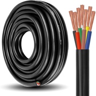 7 Way Trailer Wire - 14/7 Heavy Duty 10FT 100% Pure Copper 7 Wire Trailer Cable 14 Gauge 7 Conductor