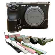 Sony A6700 PU Leather Camera Case Bag half Case Body Wrist Strap For Sony ILCE-6700 A6700