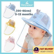 [5~12 Months] Tinysaur Baby Bucket Hat Face With Shield For Kids Face Shield Bucket Hat Baby Topi Baby Girl Topi Budak