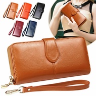 Cell Phone Bag Clutch Zipper Buckle Holder Phone Card Leather Long Purse Wallet