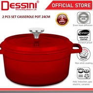 DESSINI ITALY iNM-24 Periuk Aluminium Tuang Berlapis Anti Lekat Mangkuk Periuk Kuali Penggorengan Al