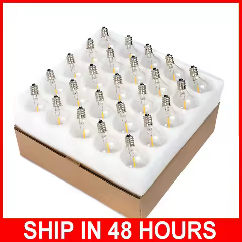 25pcs LED G40 0.6W String Replacement Light Bulbs E12 Warm White 2200K Glass Light Bulbs 110V 220V D
