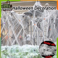 【MY】Halloween Spider Web Plastic Spider Artificial Stretch Cobwebs with Fake Party Scene Decor